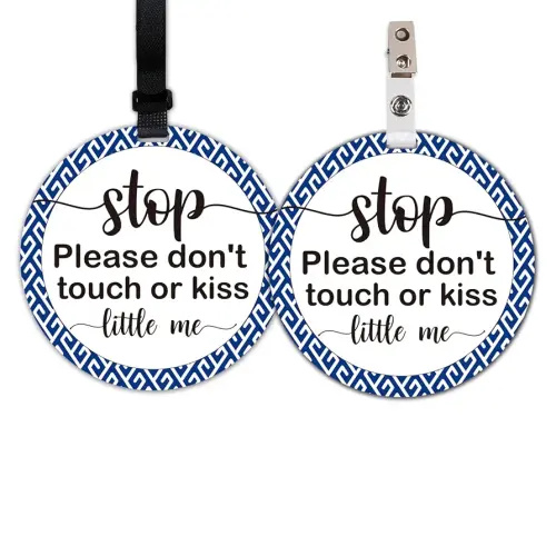 Do Not Touch Baby Signs, 2 Pack Baby Car Safety Signs Tags for Newborn Baby, Stop Touching Baby Car Seat Sign or Stroller Tag - No Touching Tag for Baby Car Accessories.