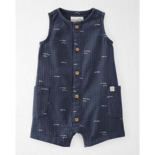 Baby Textured Organic Cotton Romper in Waves - Little Planet | Carter's