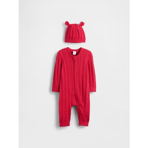 Baby Cable-Knit One-Piece Outfit Set