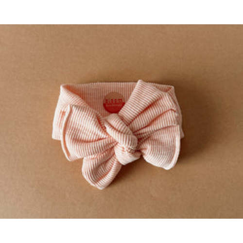 Oversized Bow Blush Ribbed Tie On Headwrap – Bloom Headwraps