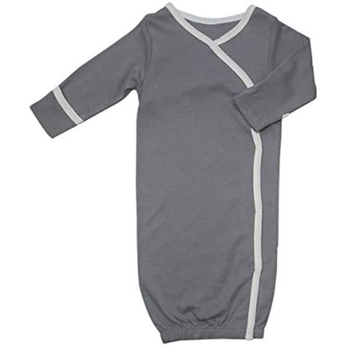 Babysoy Organic Newborn Baby Kimono Wrap Around Snap Sleeper Gown Bundler