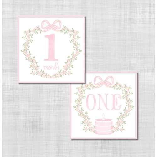 Floral Crest Milestone Cards