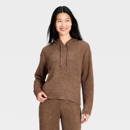 Women's Teddy Hooded Pullover Sweater - Auden™ Brown M