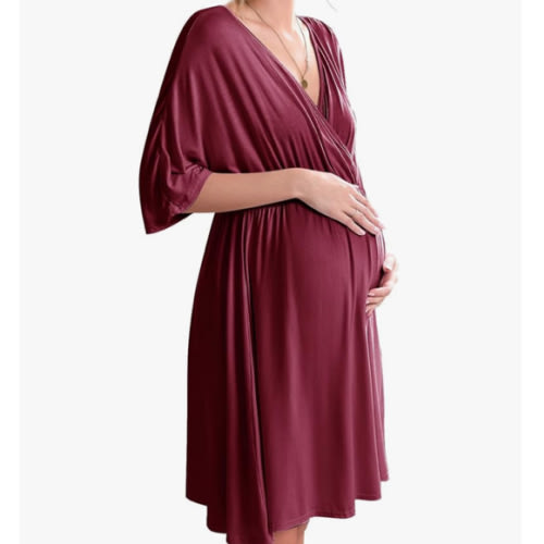 Ekouaer 3 in 1 Labor/Delivery/Hospital Gown Maternity Dress Nursing Nightgown Sleepwear for Breastfeeding