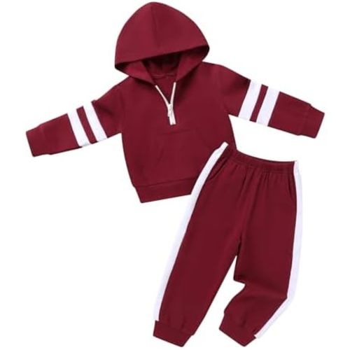 Tiny Cutey Toddler Baby Girl Boy Fall Winter Outfits Long Sleeve Hoodie Sweatshirt Sweatpant Clothes Set SweatSuit with Cap