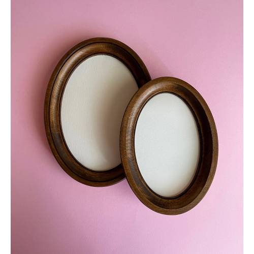 Brown Oval frame wooden oval frame frame on the wall Size 4 x 6 5 x 7 6 x 8 8 x 10 inches