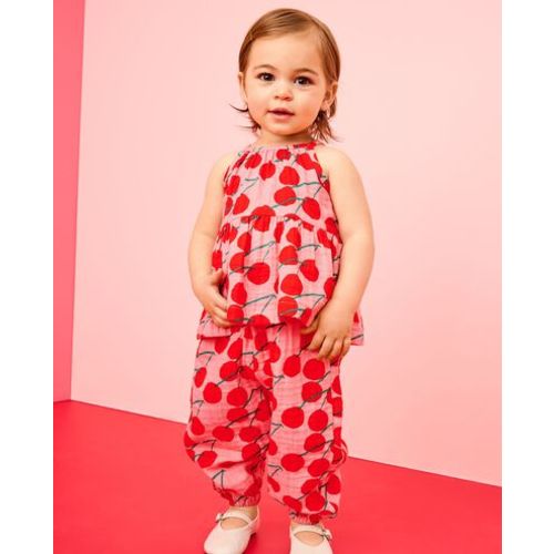 Baby Sleeveless Muslin Top & Balloon Pants Set