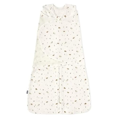 HALO 100% Cotton Sleepsack Swaddle, 3-Way Adjustable Wearable Blanket, TOG 1.5, Campsite, Small, 3-6 Months