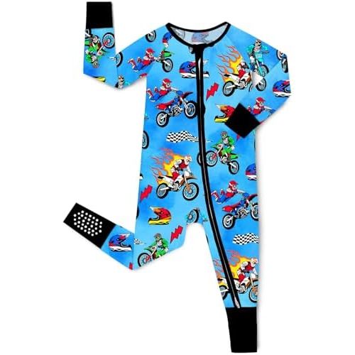 babee Reshinee Bamboo Viscose Baby Convertible Footie Pajama, Sleep & Play Footed Zipper Pajamas for Baby Boys & Girls