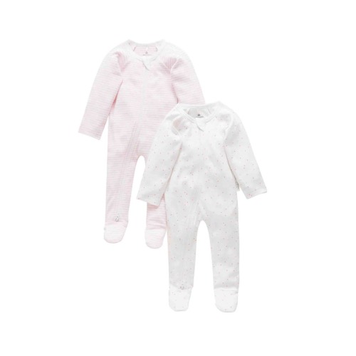 2 Pack Zip Footie, 0-3M