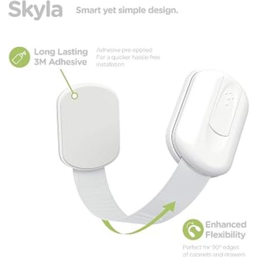 Amazon.com: SKYLA HOMES Cabinet Strap Locks for Baby Proofing, 8 Pack, White | Adjustable 3-7 inch straps bend around corners and open with a simple press-and-slide release for adults. : Baby
