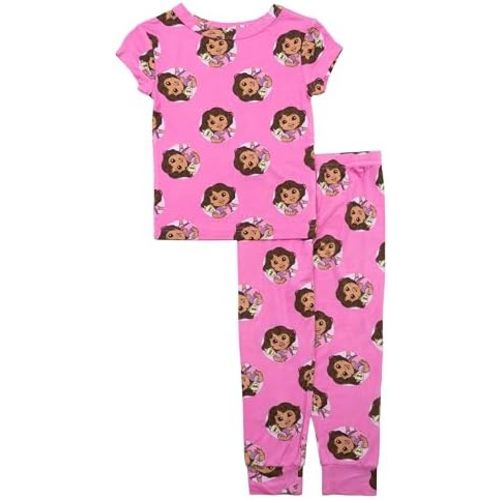 Nickelodeon Girls' 2-Piece Snug-fit Viscose Pajama Set, Soft & Cute for Kids