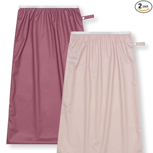 Nora's Nursery Pail Liner for Cloth Diapers - Reusable and Washable - Fits all Standard Diaper Pails - Waterproof Pail Liner with Strap for Diaper Pails & Laundry (Rose- 2 Pk)