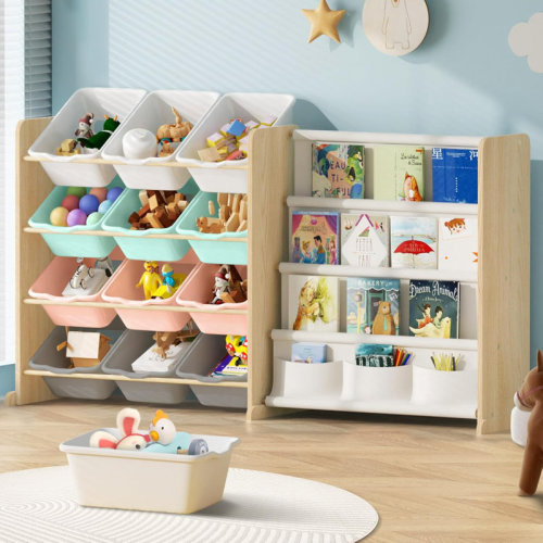 Isabelle & Max™ Solid Wood Toy Organizer with Bins & Reviews | Wayfair