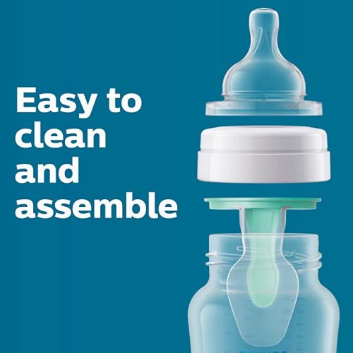 Philips AVENT Anti-Colic Baby Bottles with AirFree Vent, 4oz, 4pk, Clear, SCY701/04