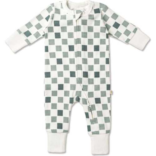 Organic 2-Way Zip Romper, Chequered - Makemake Organics | Maisonette