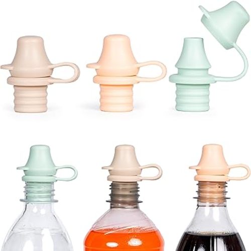 Silicone Spill-Proof Bottle Toppers for Toddlers – 3-Pack Universal Leakproof Travel Lids for Kids, Fits Standard Bottles – Soft, BPA-Free, Reusable Cap for Easy Drinking