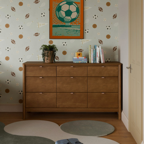 babyletto Bondi 9-Drawer Assembled Dresser - Natural Walnut