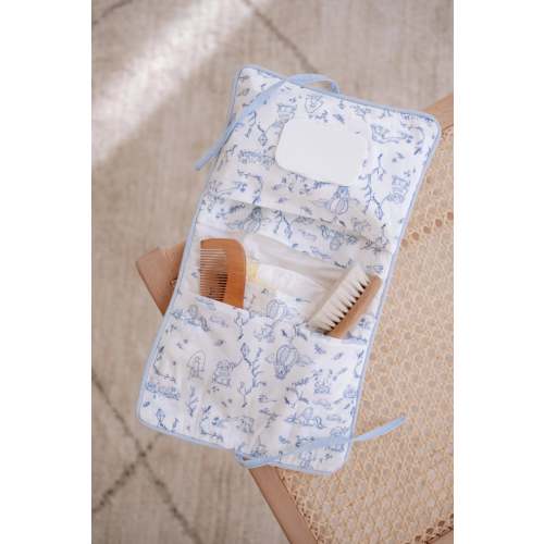 Wet Wipes & Diaper Clutch - Toile De Jouy/Blue