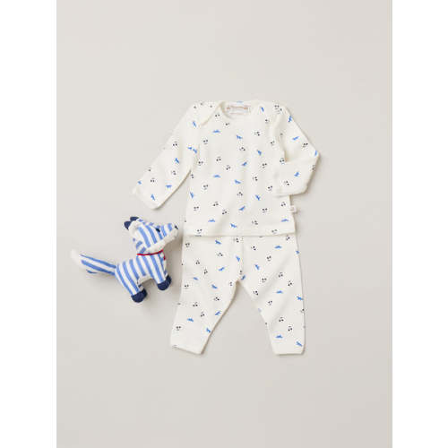 Bonpoint x Maison Kitsuné Timi set with fox and cherry print in organic cotton