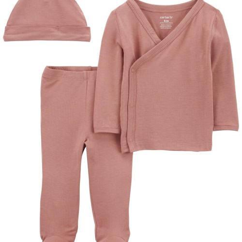 Pink Baby 3-Piece PurelySoft Outfit | Carter’s Oshkosh Canada