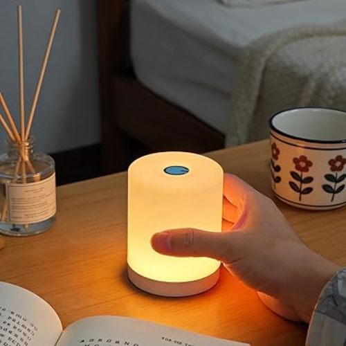Portable Night Light for Baby Nursery, 2600mAh Rechargeable Battery Operated Touch Light with Warm Yellow, Dimmable Nursery Nightlight for Breastfeeding, Bedside, Travel