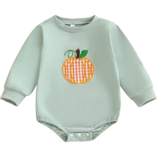 St Patricks Day Baby Boy Outfit Newborn Waffle Shamrock Onesie Sweatshirt Bubble Romper Top Infant Spring Clothes
