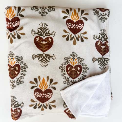 Holy Family Hearts Minky Blanket