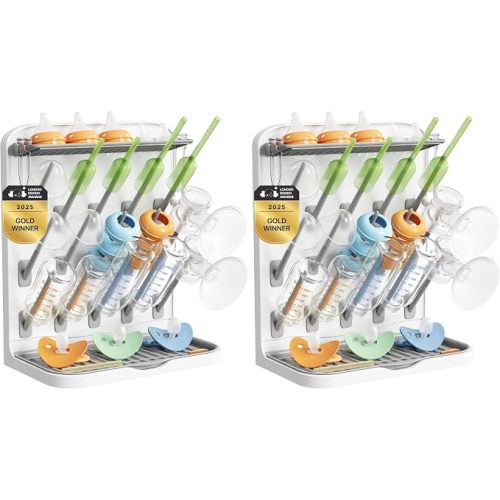 Lifewit 15-Hooks Baby Bottle Drying Rack for Countertop