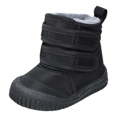 MEZZALL Hook Loop Low Cut Boots Clothes Snow Boots Kids Winter Shoes Girls Boys Outdoor Boots Classic Footwear, Black, 12-18 Months