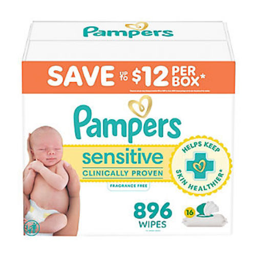 Pampers Baby Wipes Sensitive Fragrance-Free Pop-Top Packs, 16 pk./896 ct.