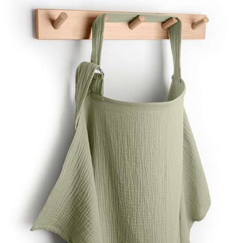 Comfy Cubs Muslin Nursing Cover, Pack of 1, 100% Muslin Breastfeeding Cover - Soft & Breathable Baby Nursing Scarf with Adjustable Neck Strap - Portable, Lightweight & Privacy Coverage - Sage
