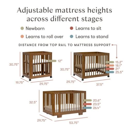 Babyletto Yuzu 8-in-1 Convertible Crib with All-Stages Conversion Kits - Natural Walnut