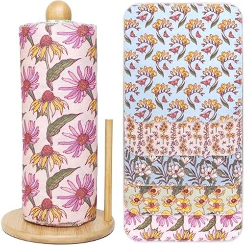 25 Pack Reusable Tissue Paperless Towel Roll Washable Cotton for Kitchen Towels Zero Waste Products Replacement Tissue (RT-H)