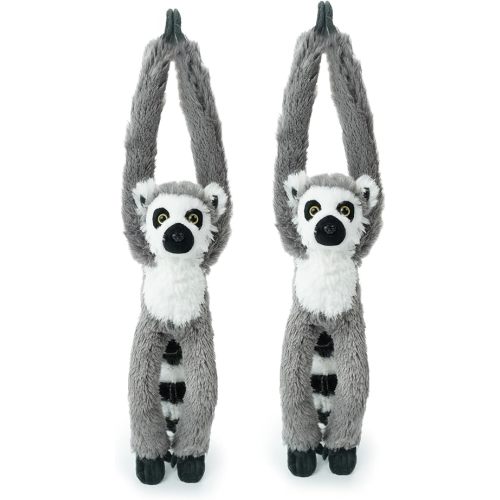 2 Pcs 20INCH realistic hanging plush animal-filled lemur toys with hands and feet Parent-child knot , Lemur soft long plush jungle party decoration curtain storage toys Stuffed Animals for Kids 4-8
