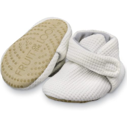 Fruit of the Loom Cozy Thermal Wrap Booties with Non-Skids for Baby Girls, Boys, Unisex