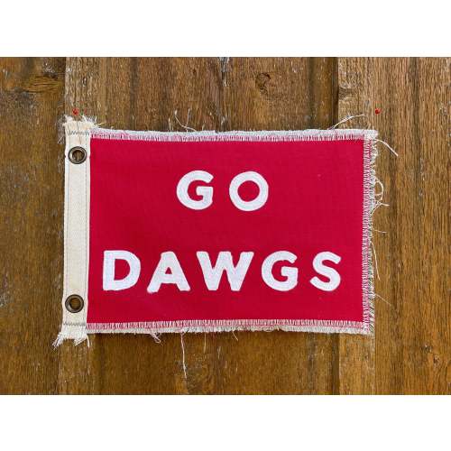 Vintage Inspired UGA Camp Flag: Handmade Go Dawgs Banner