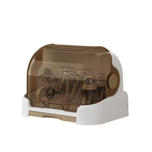 Uigheo 2025 Large Baby Bottle Organizer with Cover, Dustproof, Portable, Removable Drain Tray