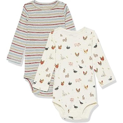 Little Planet Baby 2-Pack Organic Cotton Long-Sleeve Rib Bodysuits