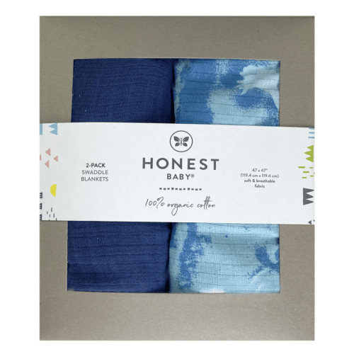 2-Pack Organic Cotton Swaddle Blankets, Rainbow Stripe/Pink | Honest Baby Clothing