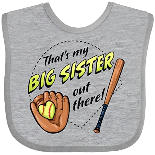 inktastic That's My Big SIster Out There- Softball Baby Bib