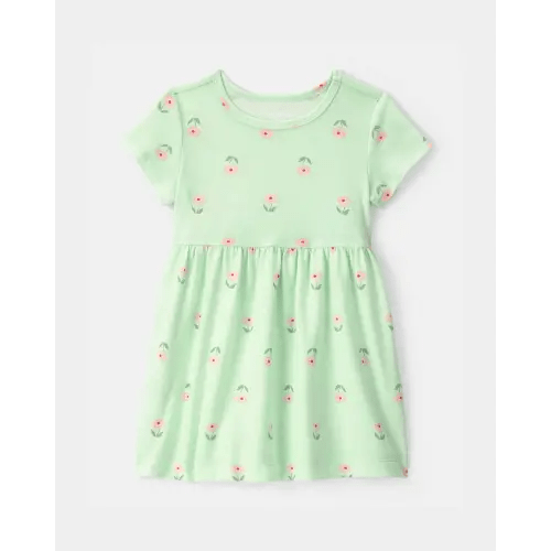 Baby Girl Floral Short-Sleeve Dress - Green | Carter's