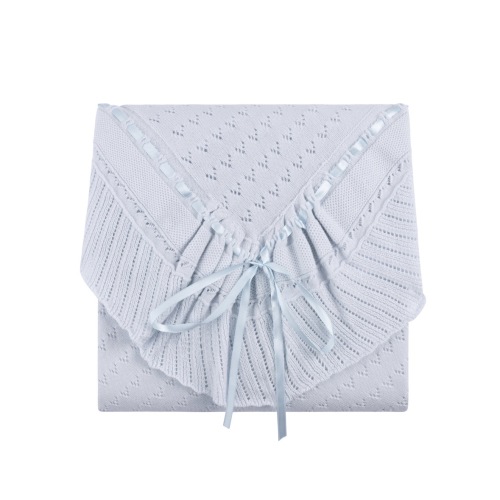 Pointelle Knit Ruffle Blanket