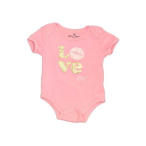 Betsey Johnson 100% Cotton Pink Short Sleeve Onesie 9-12 MO / 12 MO