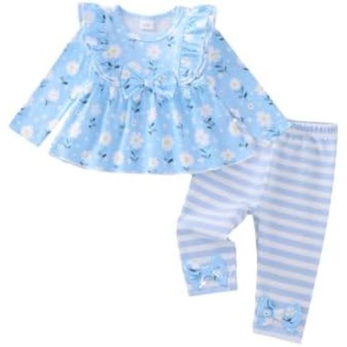Baby Girl Clothes Infant Toddler Girl Fall Outfits Floral Pants Set 3M-3T