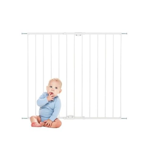 Toddleroo Easy Swing & Lock Baby Gate for Top of Stairs: 36" Tall, White