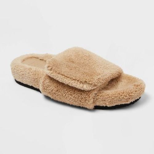 Women's Kara Faux Fur Slide Slippers - Wild Fable™ Tan 7