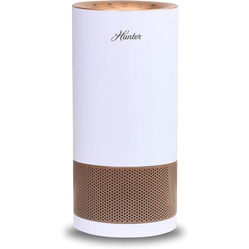 Hunter Fan Company HP450UV True HEPA Air Purifier with UVC Light Technology in White Rose Gold