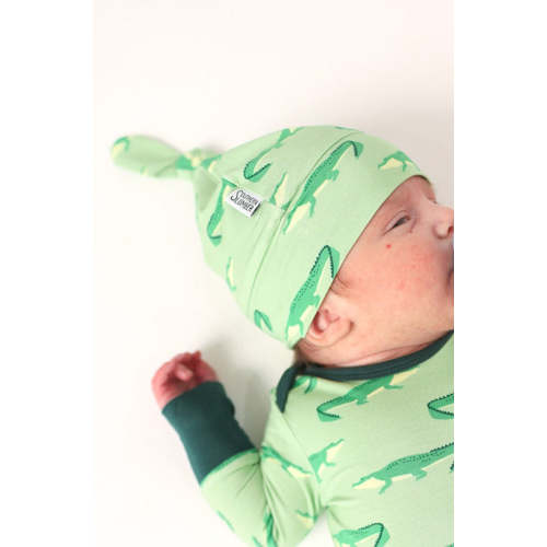 Light Green Alligator Bamboo Knotted Hat