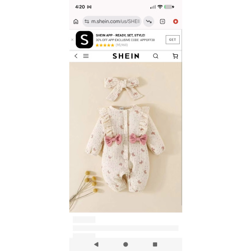 SHEIN Newborn Baby Girl Cute Bow Print Cotton Comfortable Princess Jumpsuit, Spring & Autumn Fall Winter | SHEIN USA